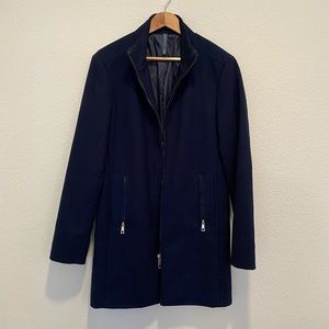 Zara men dark blue coat